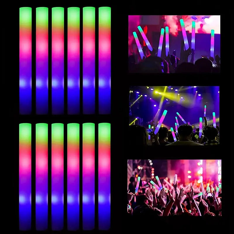 Glow Foam Stick Multicolor - Premium LED Light Sticks (Set of 10) ALL FOR FUN