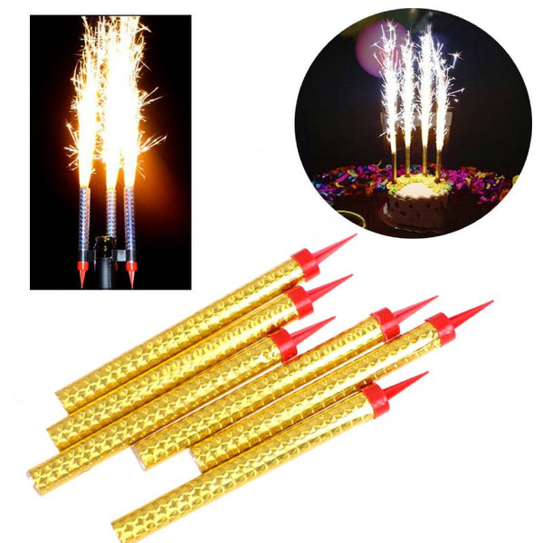 Golden Ice Spark Candles (Pack of 6) 20cm